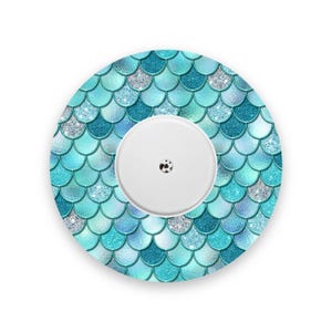 Turquoise Mermaid Scales Freestyle Libre 2 Diabetes Patch, Medical Tape CGM Sticker