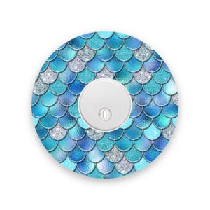 Blue Mermaid Scales Freestyle Libre 3 Diabetes Patch, Medical Tape CGM Sticker