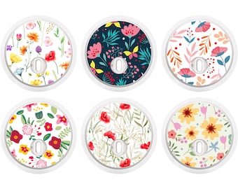 Set mit 12 Floral Freestyle Libre 3 Diabetes Sensor Aufkleber, Blumen, blumig