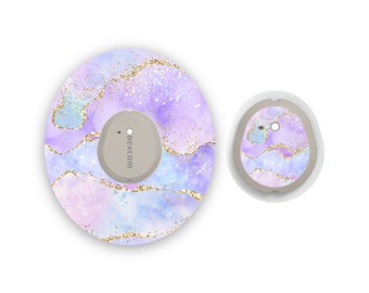Pink Watercolour Gold Sparkle Effect Dexcom G7 Diabetes Patches ...