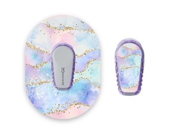 Aquarell Gold Sparkle Effekt Dexcom G6 Diabetes Patches, Medizinisches Klebeband CGM Patch mit passenden Vinyl Center Sticker