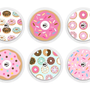 Set di 12 adesivi per sensori del diabete Donut Freestyle Libre 1 e 2, rosa, granelli