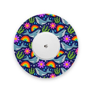 Plaster na cukrzycę Rainbow Whales Freestyle Libre 2, naklejka medyczna CGM