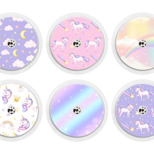 Set of 12 Unicorn Rainbow Freestyle Libre 1 & 2 Diabetes Sensor Stickers, Girly, Pastel, Colourful, Girls, Pink, Purple, Magical