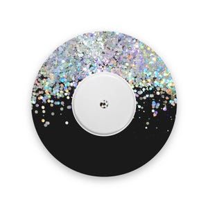 Black Printed Glitter Effect Freestyle Libre 2 Diabetes Patch, Medical Tape CGM Sticker