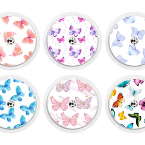 Set of 12 Butterfly Freestyle Libre 1 & 2 Diabetes Sensor Stickers, Butterflies, Pastel, Colourful, Pink, Purple, Blue
