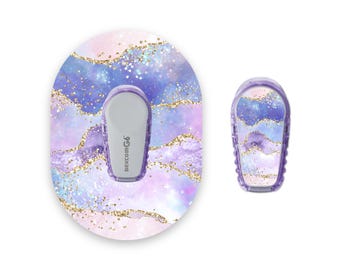 Aquarell Gold Sparkle Effekt Dexcom G6 Diabetes Patches, Medizinisches Klebeband CGM Patch mit passenden Vinyl Center Sticker