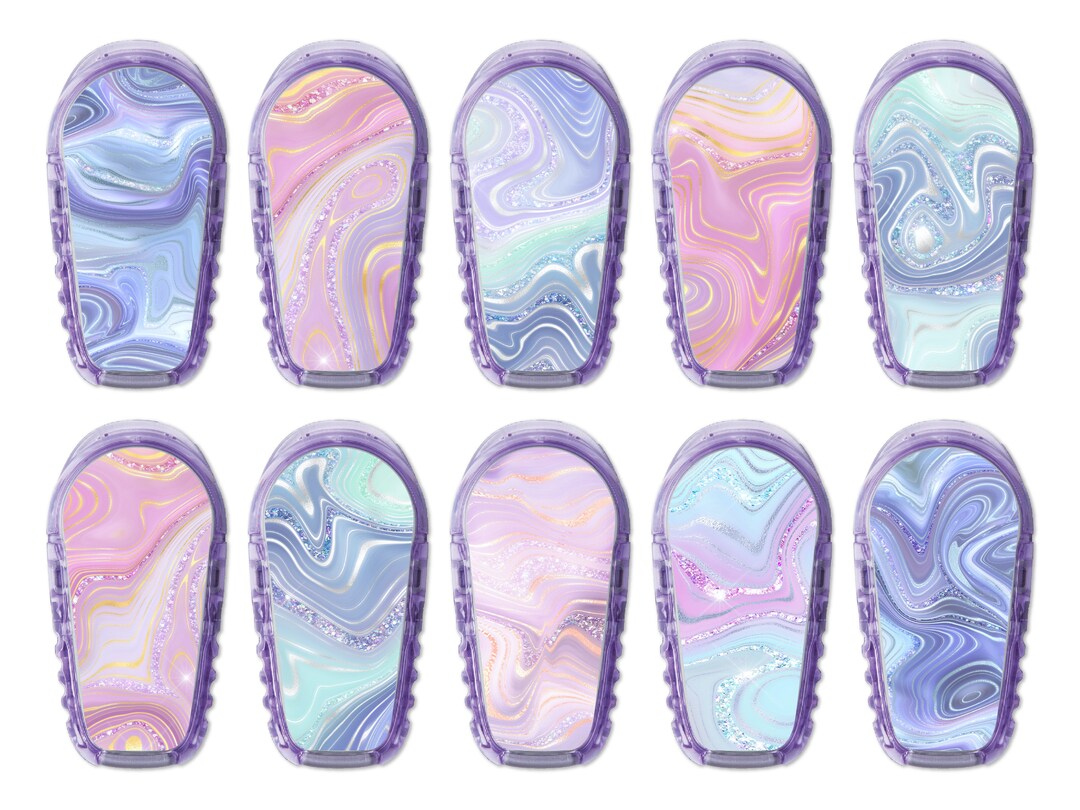 Set of 10 Printed Marble Dexcom G6 Diabetes Sensor Stickers, Pink ...