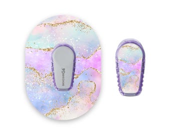 Aquarell Gold Sparkle Effekt Dexcom G6 Diabetes Patches, Medizinisches Klebeband CGM Patch mit passenden Vinyl Center Sticker