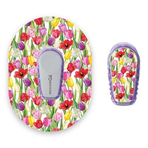 Tulips Dexcom G6 Diabetes Patches, Medizinisches Klebeband, CGM Patch mit passendem Vinyl Center Sticker