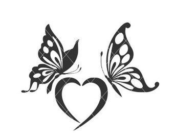 Heart Butterfly Svg Etsy