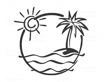 Download Beach scene svg | Etsy