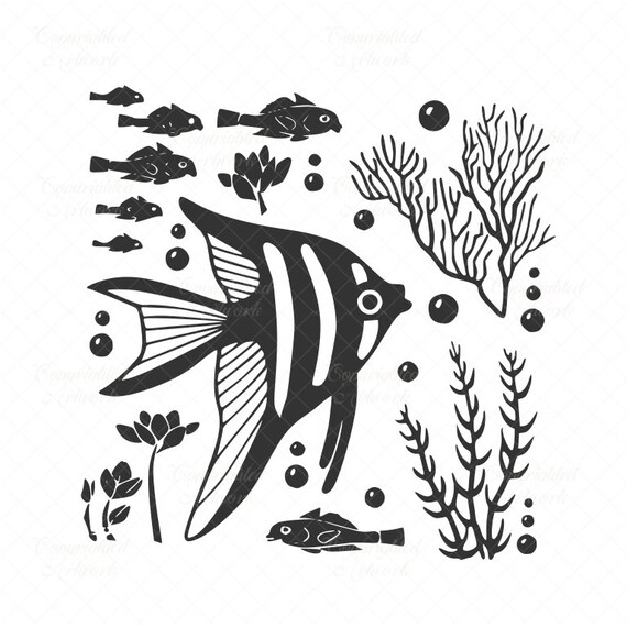 Download Fishes Svg Fish Cut File Fish Vector Under The Sea Svg Sea Etsy