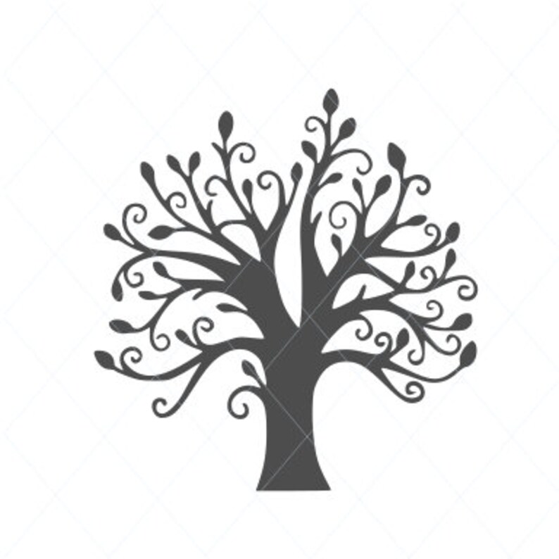 Download Tree svg tree cut file tree swirls tree silhouette tree | Etsy