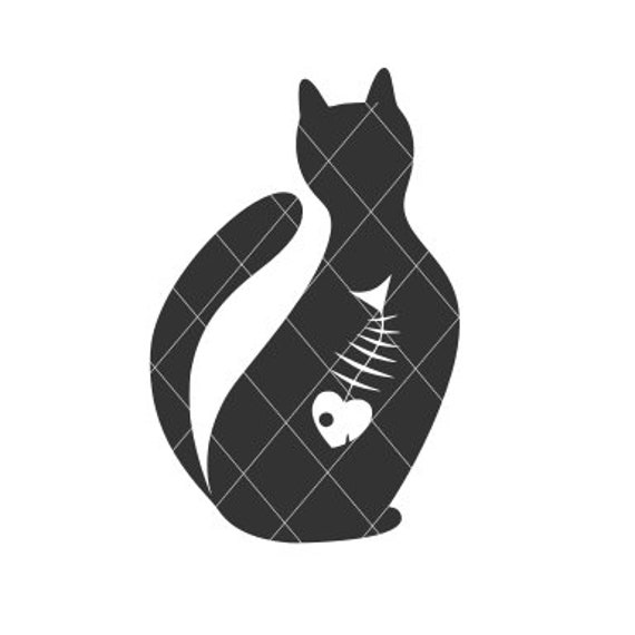 Download Cat Svg Cat And Fish Love Pets Cat Lover Fish Bone Fish Etsy