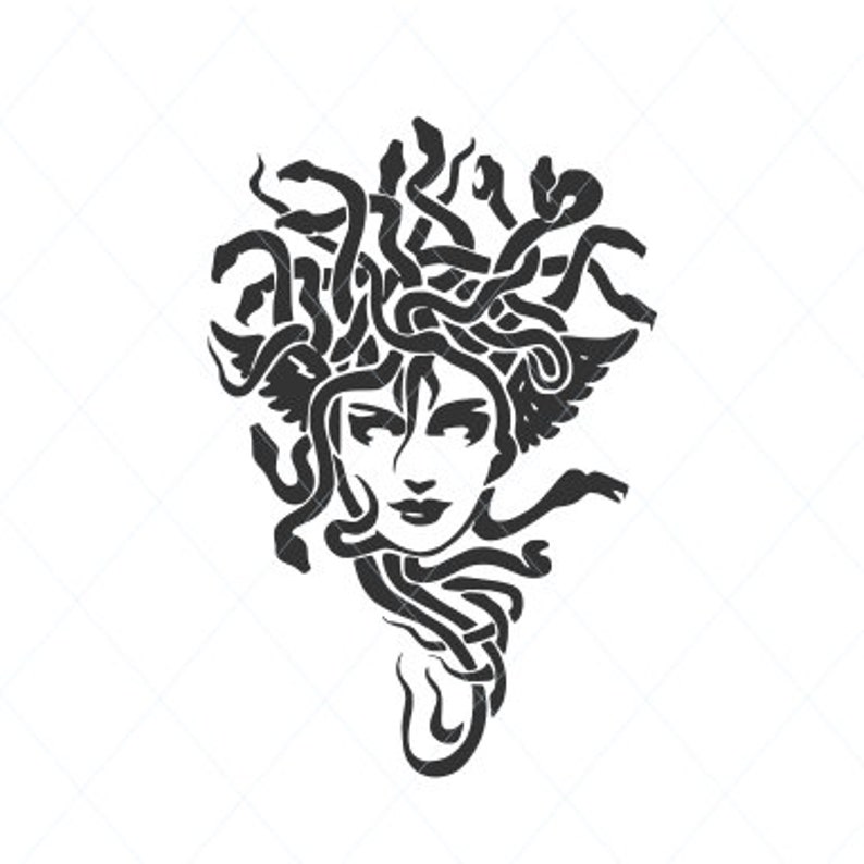 Medusa svg evil woman woman with snake hair halloween SVG | Etsy