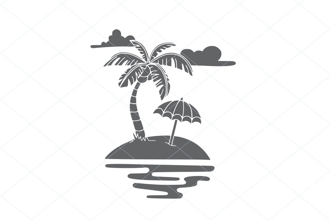 Sun Sunset Svg Beach Palm Tree Clouds Tropical Sunset | Etsy