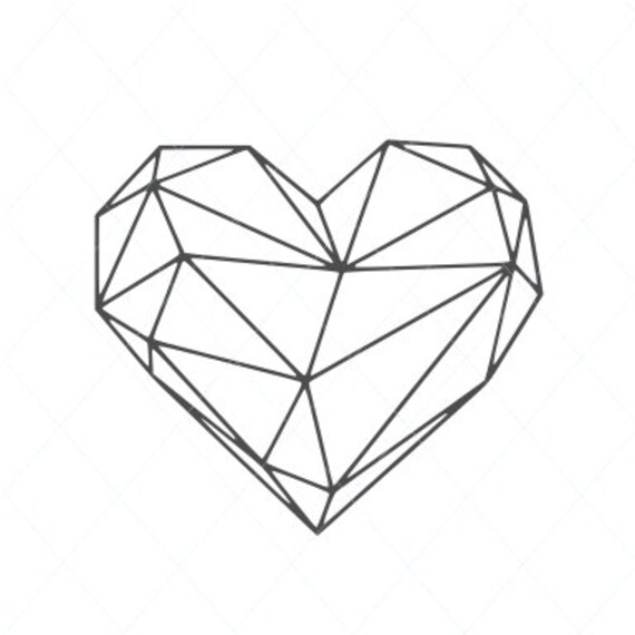 Download Geometric Heart Svg Geometric Heart Cut File Heart Vector Etsy