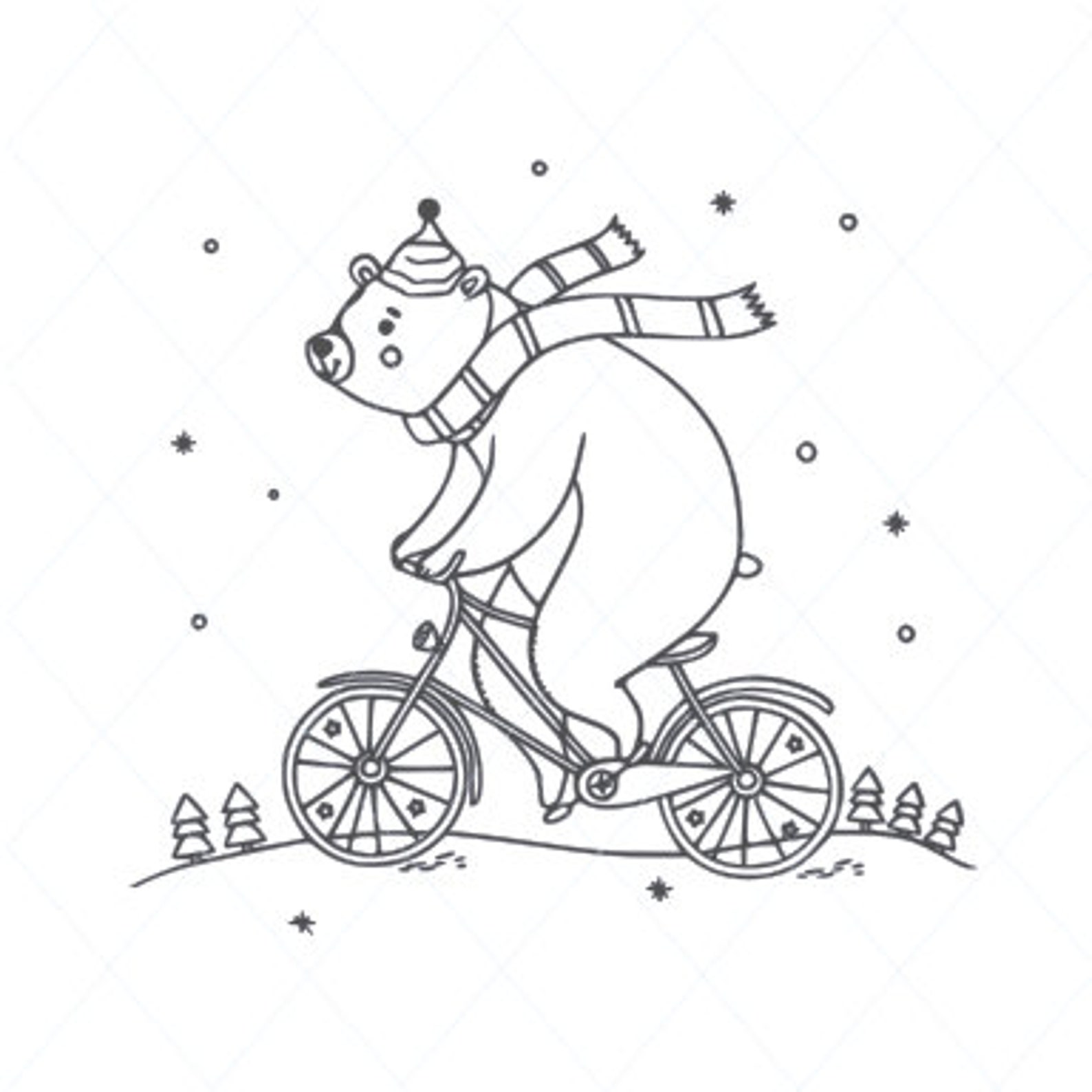 Bear riding a bicycle svg bear on bike bear svg bear cut | Etsy