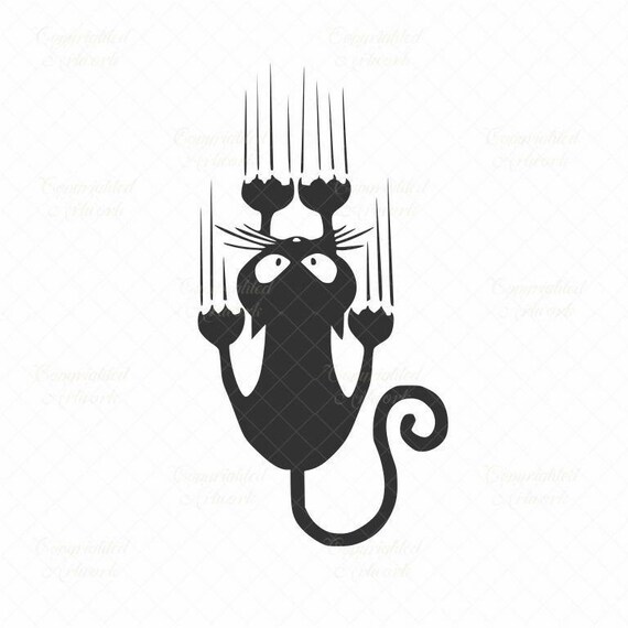 Chat Tombant Svg Chat Tombant Vecteur Chute Chat Fichier Etsy