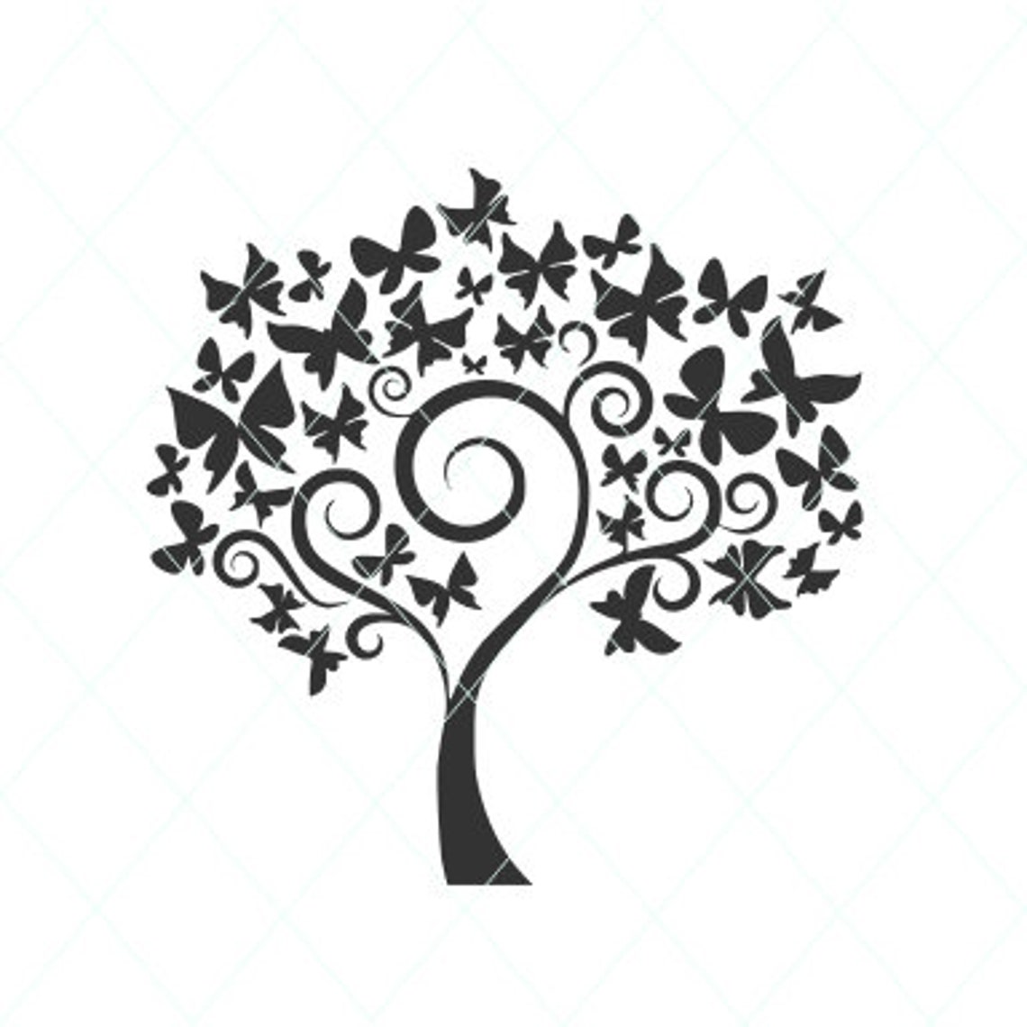 Butterfly tree svg butterfly cut file tree and butterfly Etsy