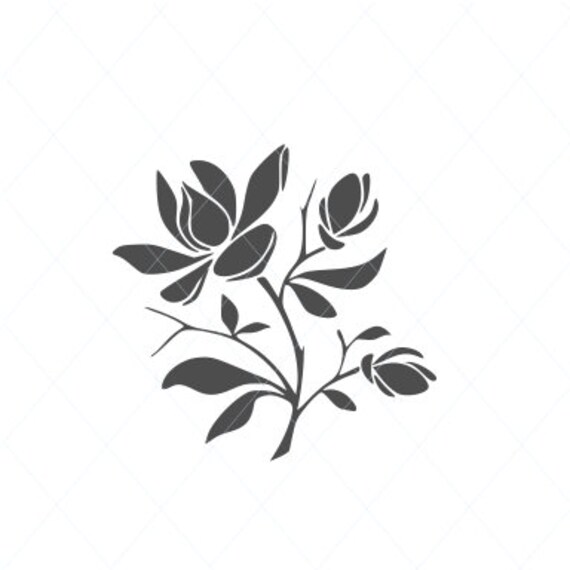 Download Flower Svg Flower Cut File Flower Vector Flower Silhouette Floral Svg Flower Decal Floral Decal Stencil Template Car Sticker Vector