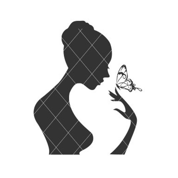 Download Girl Princess Lady Beautiful Woman Butterfly Hair Dress Whimsical Svg Ballerina Decal Clip Art Stencil Sticker Template Transfer