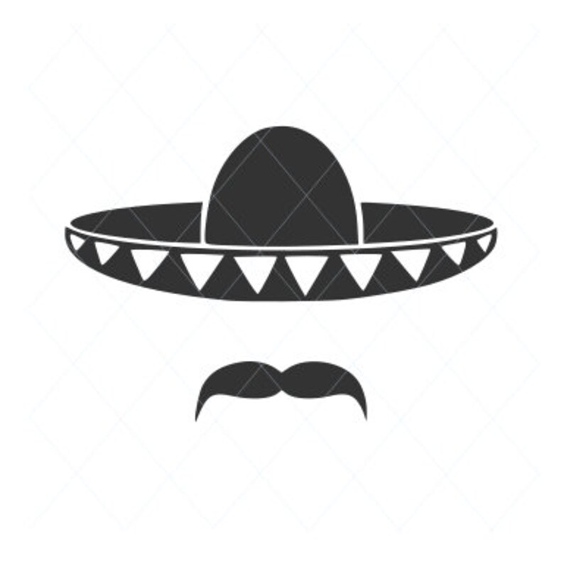 Hat and mustache sombrero svg cowboy mexican hat halloween Etsy