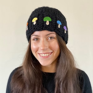 Rainbow Mushroom Beanie