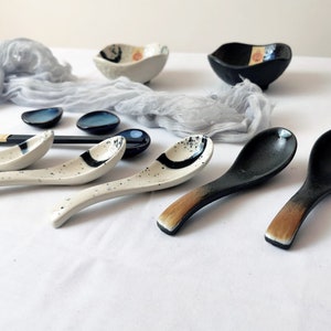 Japanese Ceramic Spoon Set . Ceramic Spoon Set .Soup Spoon. Dessert Spoon. Kitchen Decor. Housewarming Gift. Foodie Gift