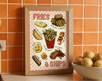 Fries & Chips Print: Potato Kitchen Art