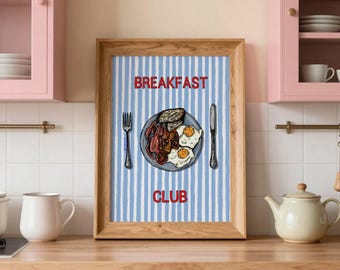 Breakfast Club Kitchen Print, A6-A2, Framed/Unframed