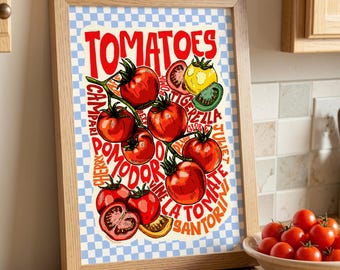 Tomato Illustration Print: Tomatoes Kitchen Art