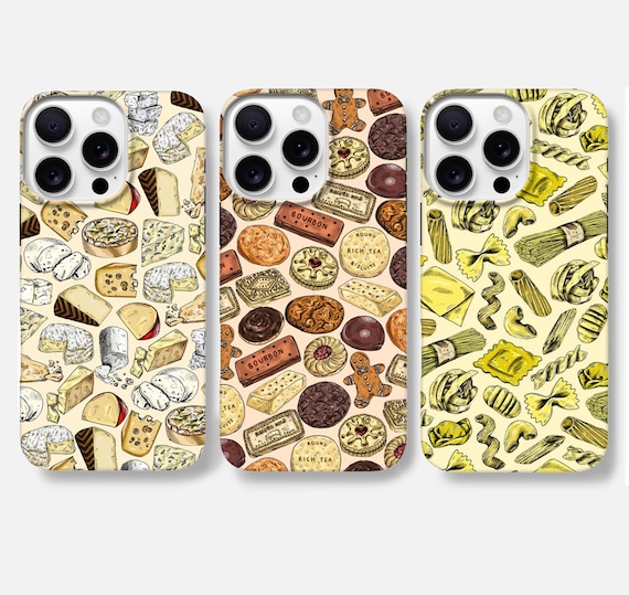 Pasta, Cheese & Biscuit Phone Case: Illustrated Food Art Pasta, Cheese & Biscuit Phone Case: Illustrated Food Art