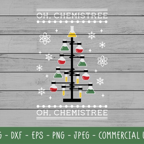 Chemistree Science Nerd Geek Pun Christmas SVG Cut File for Etsy