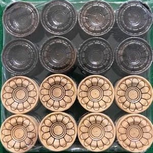 32 mm Backgammon oder Dame Steine - 32 Teile mit Tasche