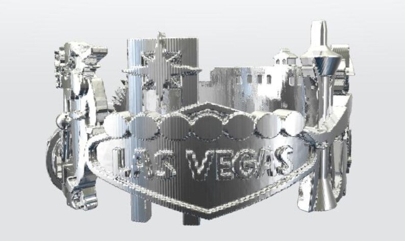 Las Vegas Skyline Cityscape Ring Statement Ring for Her Rings for Women Anniversary Gift Mothers Day-City Ring-Gift Idea-Fancy Ring image 3