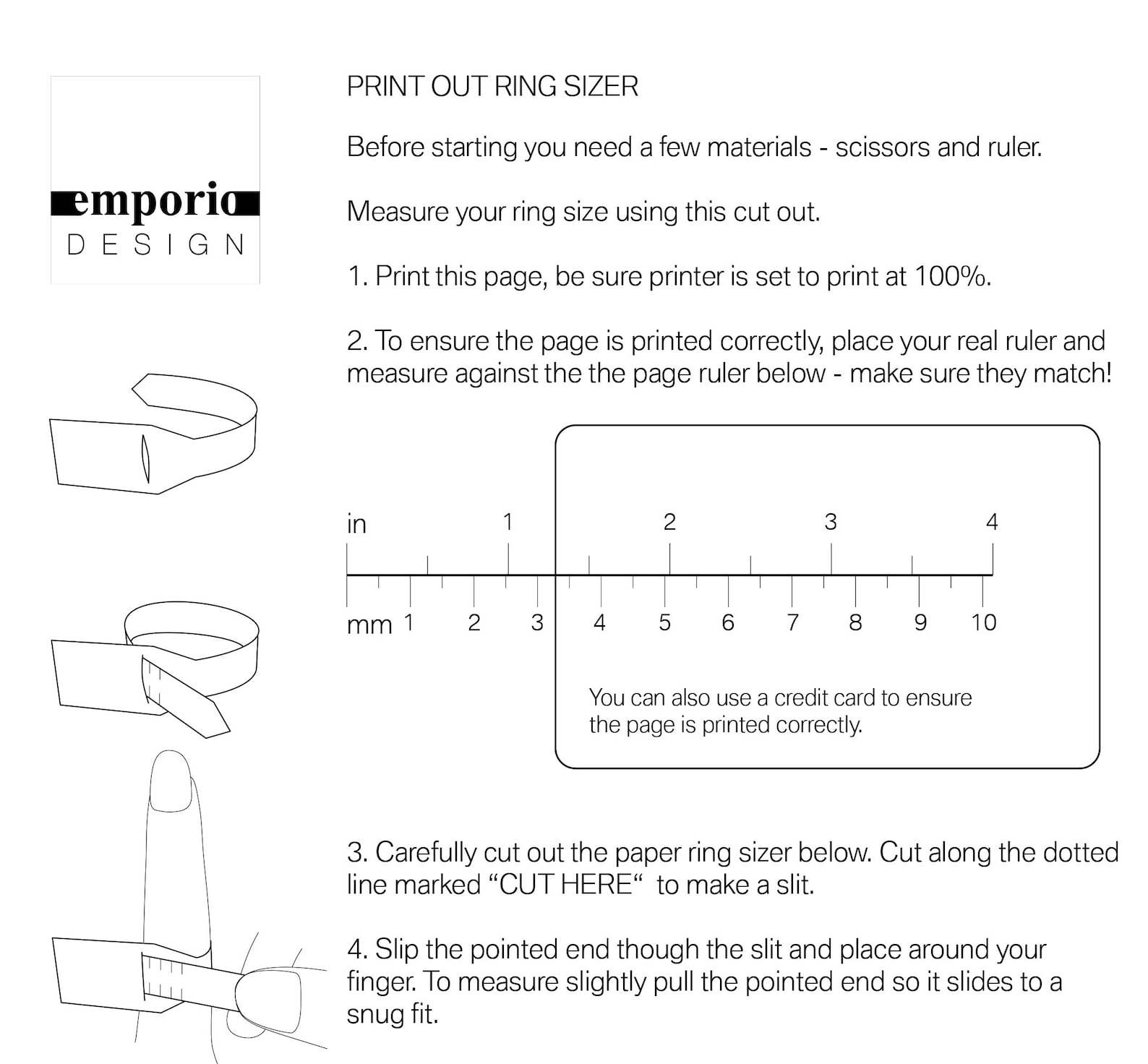 Ring Sizer Print Out - Etsy