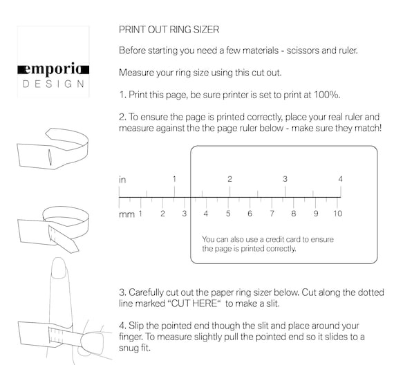 Ring Sizer Print Out - Etsy