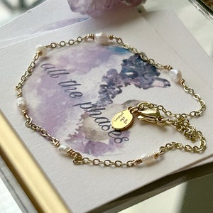 Dainty genuine white pearl anklet, handmade