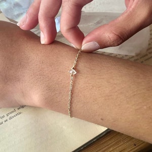 Super dainty genuine herkimer diamond crystal gold and silver plated bracelet