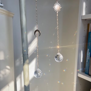 Moonchild dainty chain gold plated rainbow sun catcher, boho decor, minimalist decor