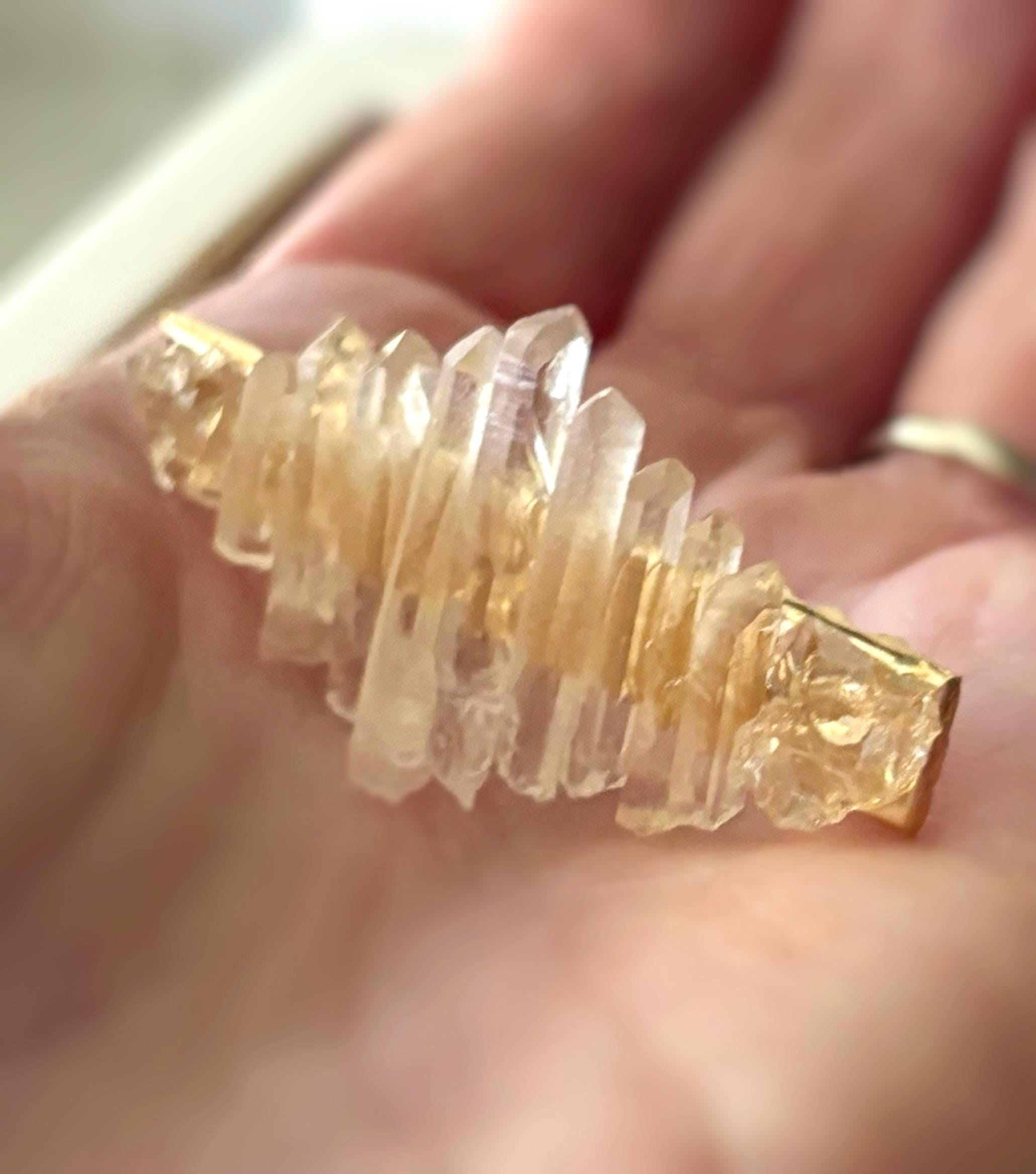 Lemurian Seed Clear Quartz Crystal Point Hair Accessory Updo Bun Jewelry 2DF2FA3A-06B5-4978-966A-  main image 2