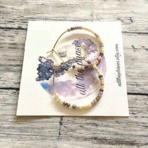 Boho beaded hoop earrings, nickel free