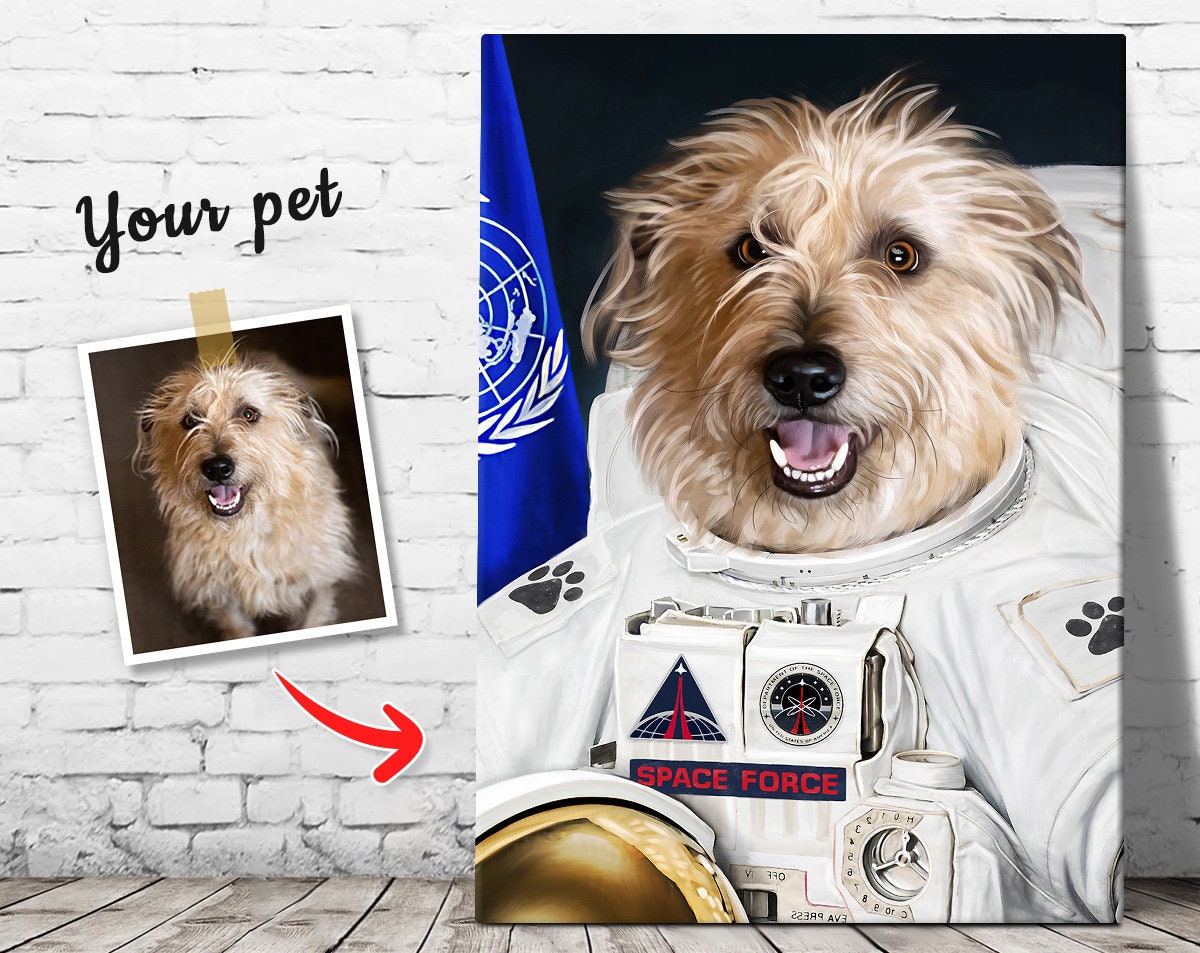 Custom Pet Portrait Space Chicken Pets in space Space Pet Card Chick Art Customized Pet Portrait Personalised Pet Photo Fun Pet Photo