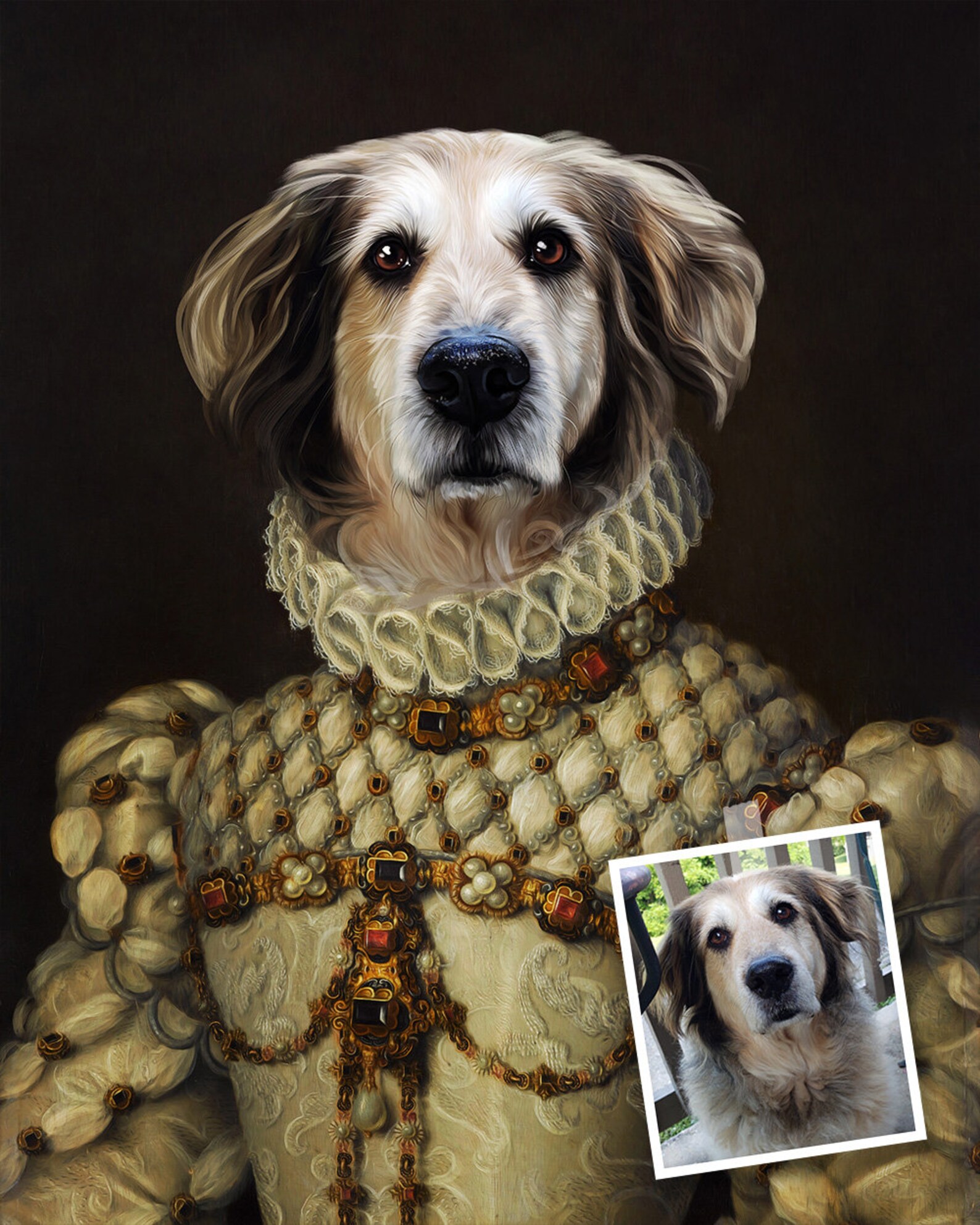 Renaissance Dog Canvas Art Royal Pet Portrait Custom Etsy