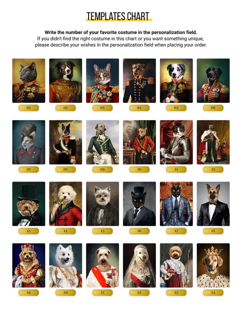 Royal pet portrait custom Renaissance dog canvas art