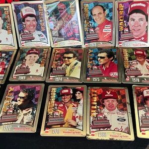 NASCAR Winston Cup 25th Champions Metallic Impressions Tarjetas de coleccionista en lata