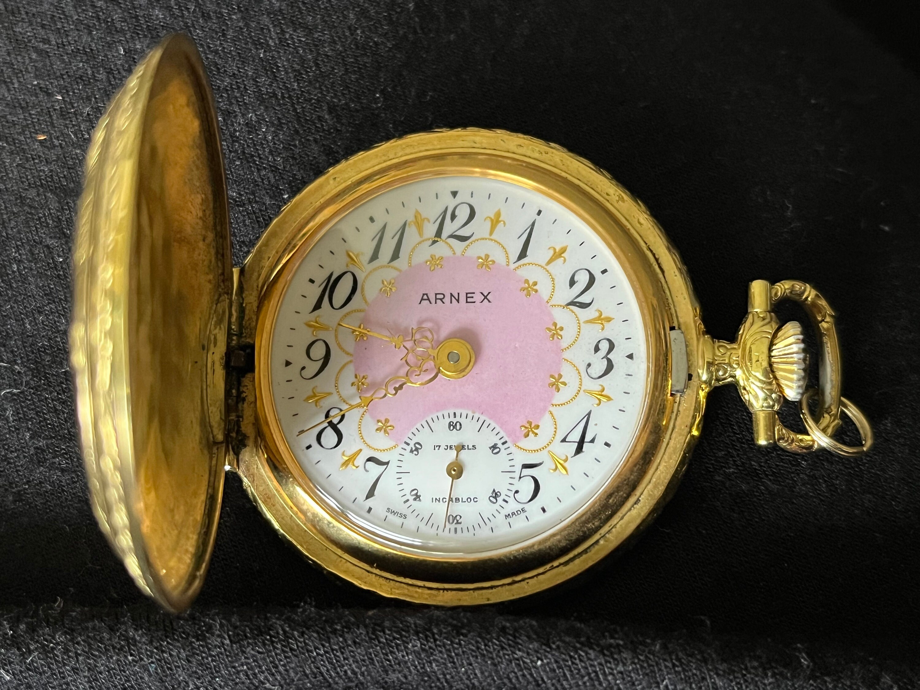 Pink pocket watch clearance