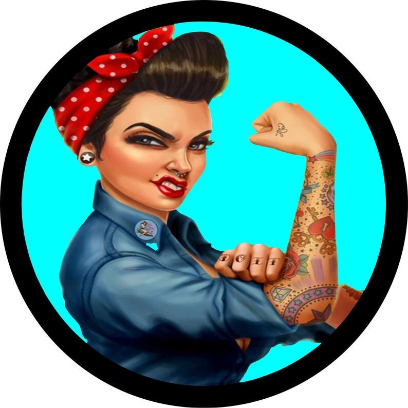 Rosie the Riveter Teal Background Spare Tire Cover for - Etsy